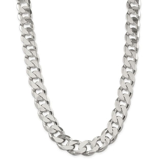 28" Sterling Silver 16.25mm Curb Chain Necklace