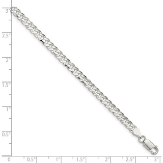 16" Sterling Silver 4.5mm Concave Beveled Curb Chain Necklace