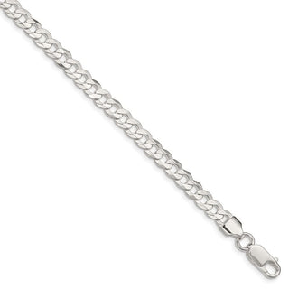 26" Sterling Silver 5.65mm Concave Beveled Curb Chain Necklace