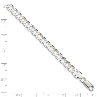 18" Sterling Silver 6.75mm Concave Beveled Curb Chain Necklace