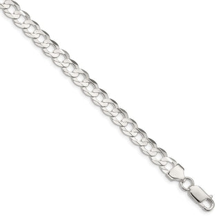 16" Sterling Silver 6.75mm Concave Beveled Curb Chain Necklace