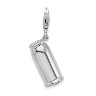 Sterling Silver Enameled Green Tea Beverage w/Lobster Clasp Charm