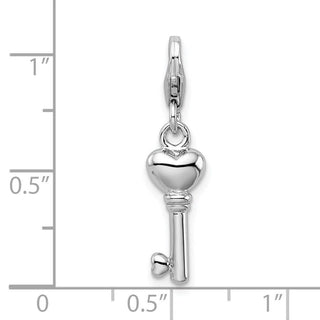 Sterling Silver 3-D Key w/Lobster Clasp Charm