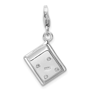Sterling Silver 3-D Enameled Calculator w/Lobster Clasp Charm