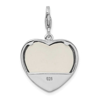 Sterling Silver 2-D Blue Enameled Mom Photo w/Lobster Clasp Charm