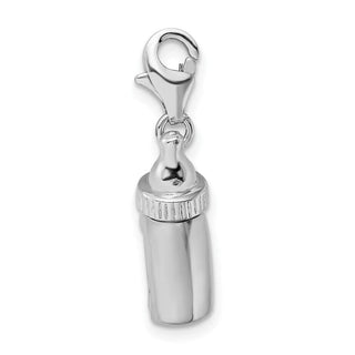 Sterling Silver Baby Bottle w/Lobster Clasp Charm