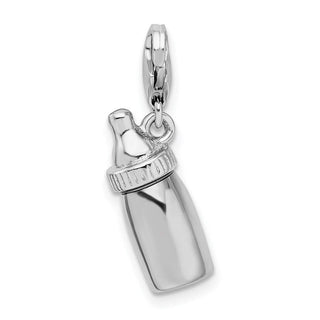 Sterling Silver Baby Bottle w/Lobster Clasp Charm