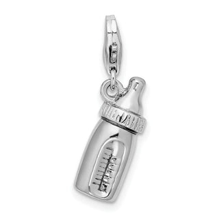 Sterling Silver Baby Bottle w/Lobster Clasp Charm