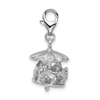 Sterling Silver Moveable Carousel w/Lobster Clasp Charm