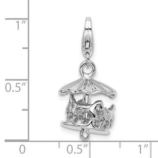 Sterling Silver Moveable Carousel w/Lobster Clasp Charm