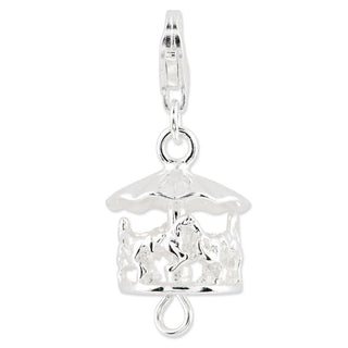 Sterling Silver Moveable Carousel w/Lobster Clasp Charm
