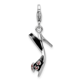 Sterling Silver 3-D Enameled High Heel w/Lobster Clasp Charm