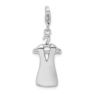 Sterling Silver Dress On Hanger w/Lobster Clasp Charm