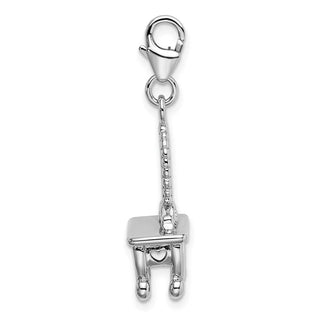 Sterling Silver 3-D Vanity w/Lobster Clasp Charm