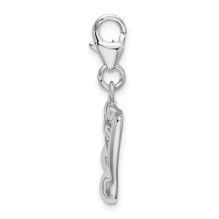Sterling Silver 2-D Enameled On Back Musical Note w/Lobster Clasp Charm