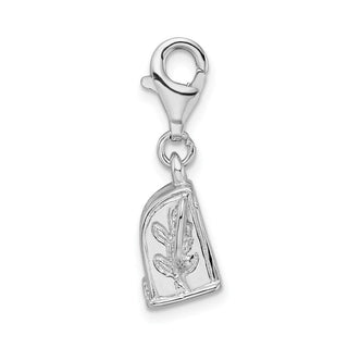 Sterling Silver 3-D Polished Slot Machine w/Lobster Clasp Charm