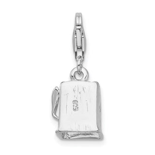 Sterling Silver 3-D Polished Slot Machine w/Lobster Clasp Charm