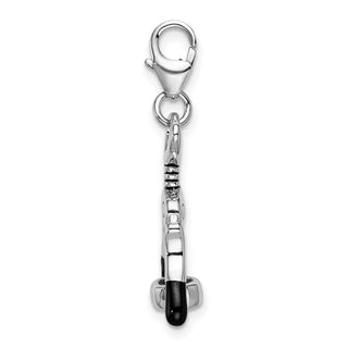 Sterling Silver Enameled Cork Screw w/Lobster Clasp Charm