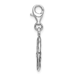 Sterling Silver 3-D Yellow Enamel Lemon Wedge w/Lobster Clasp Charm