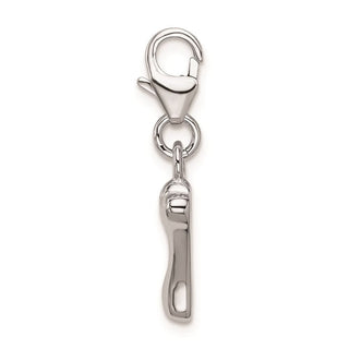 Sterling Silver Polished Dog Bone w/Lobster Clasp Charm