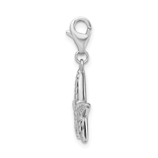 Sterling Silver Polished Starfish w/Lobster Clasp Charm