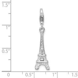 Sterling Silver Polished Eiffel Tower w/Lobster Clasp Charm