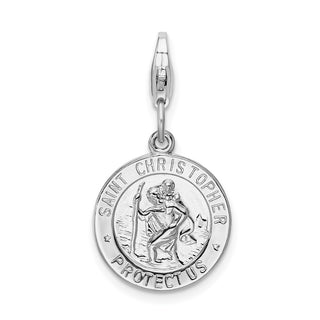 Sterling Silver St. Christopher Medal w/Lobster Clasp Charm QCC504
