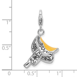 Sterling Silver 3-D Enameled Saddle w/Lobster Clasp Charm