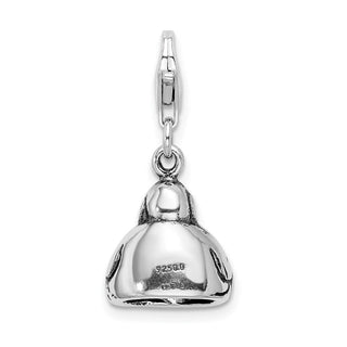 Sterling Silver 3-D Antiqued Buddha w/Lobster Clasp Charm