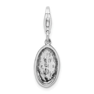 Sterling Silver Antiqued Mom w/Lobster Clasp Charm
