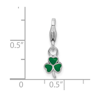 Sterling Silver Enameled Clover w/Lobster Clasp Charm
