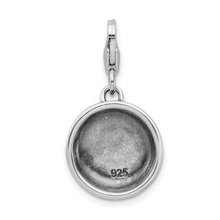 Sterling Silver 3-D Dog Bowl and Bone w/ Lobster Clasp Charm