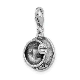 Sterling Silver 3-D Dog Bowl and Bone w/ Lobster Clasp Charm