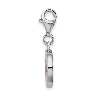 Rhodium-Plated Sterling Silver Enameled Love w/Lobster Clasp Charm