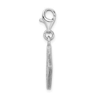 Rhodium-Plated Sterling Silver 3-D Passport w/Lobster Clasp Charm