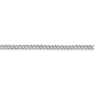 8" Sterling Silver 4mm Pave Curb Chain Bracelet