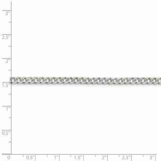 8" Sterling Silver 4mm Pave Curb Chain Bracelet