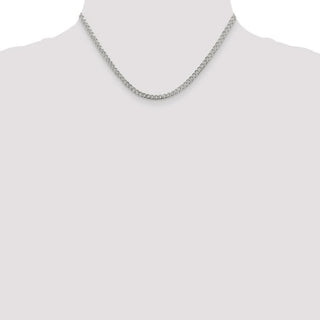 16" Sterling Silver 4mm Pave Curb Chain Necklace