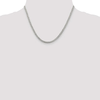 18" Sterling Silver 4mm Pave Curb Chain Necklace