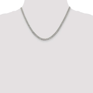 18" Sterling Silver 4.5mm Pave Curb Chain Necklace