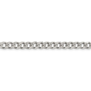 8" Sterling Silver 5.5mm Pave Curb Chain Bracelet