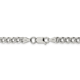 18" Sterling Silver 5.5mm Pave Curb Chain Necklace