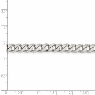 30" Sterling Silver 7mm Pave Curb Chain Necklace
