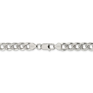 26" Sterling Silver 8mm Pave Curb Chain Necklace