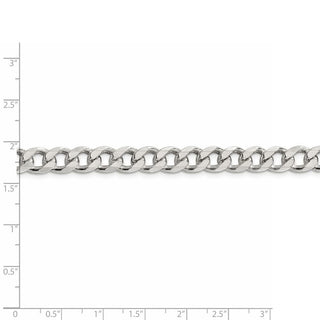 26" Sterling Silver 8mm Pave Curb Chain Necklace