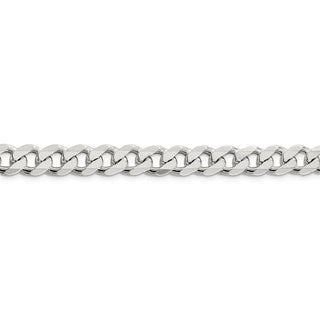 26" Sterling Silver 9.15mm Pave Curb Chain Necklace