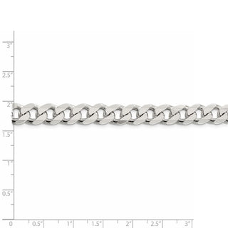 26" Sterling Silver 9.15mm Pave Curb Chain Necklace