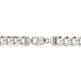 8" Sterling Silver 10.5mm Pave Curb Chain Bracelet