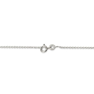 14" Rhodium-plated Sterling Silver 1mm Cable Chain Necklace