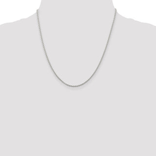 20" Rhodium-plated Sterling Silver 1.95mm Cable Chain Necklace